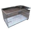 Movable galvanized metal storage cage, folding anticorrosion wire mesh container